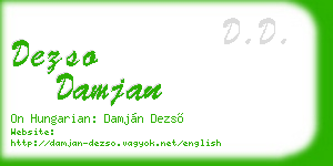 dezso damjan business card